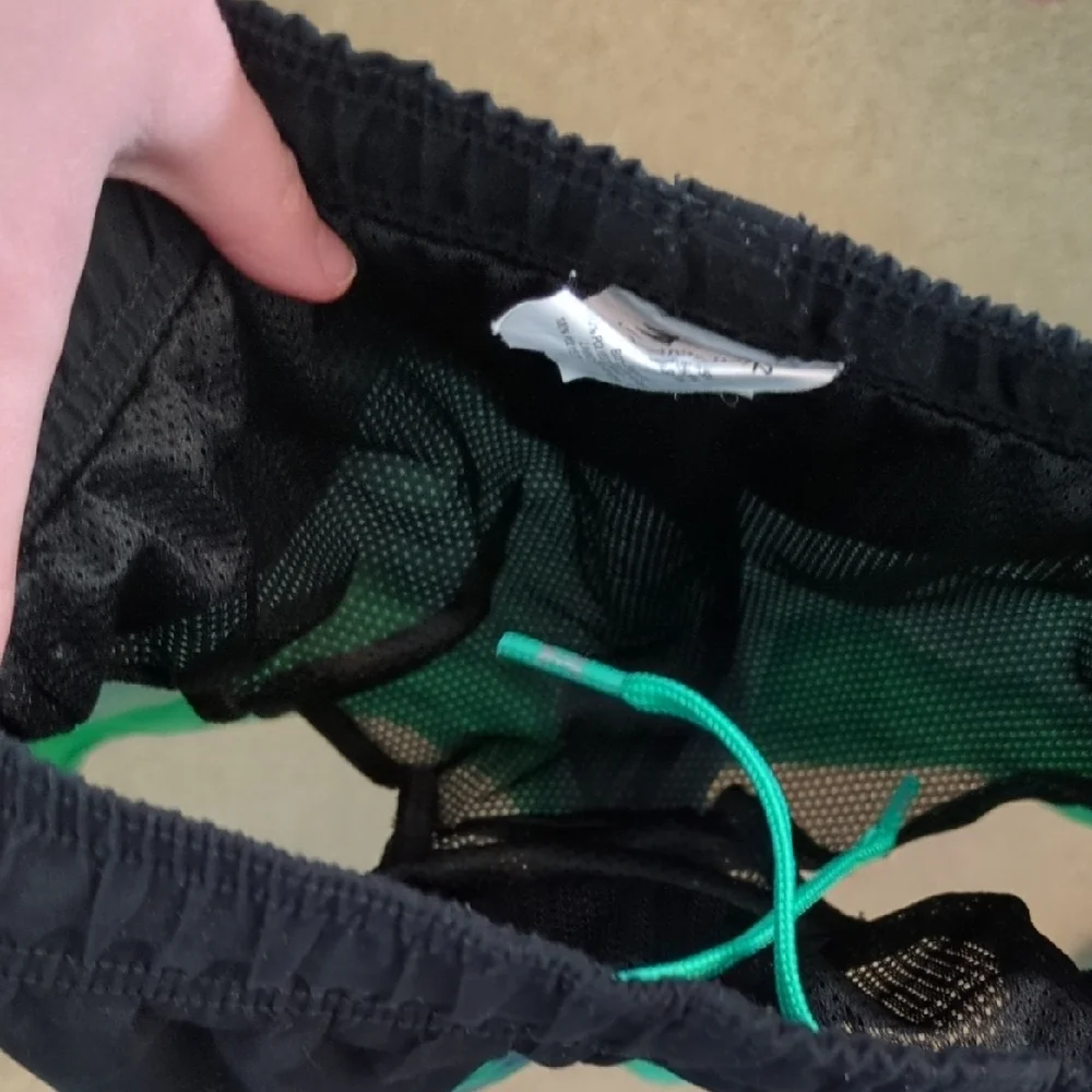 Under Armour Kids' Black and Green Swim Trunks